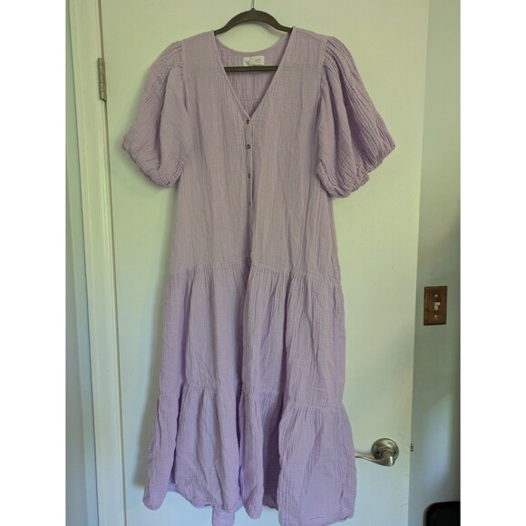 Velvet By Graham & Spencer pauline cotton gauze midi dress XS - Picture 4 of 9
